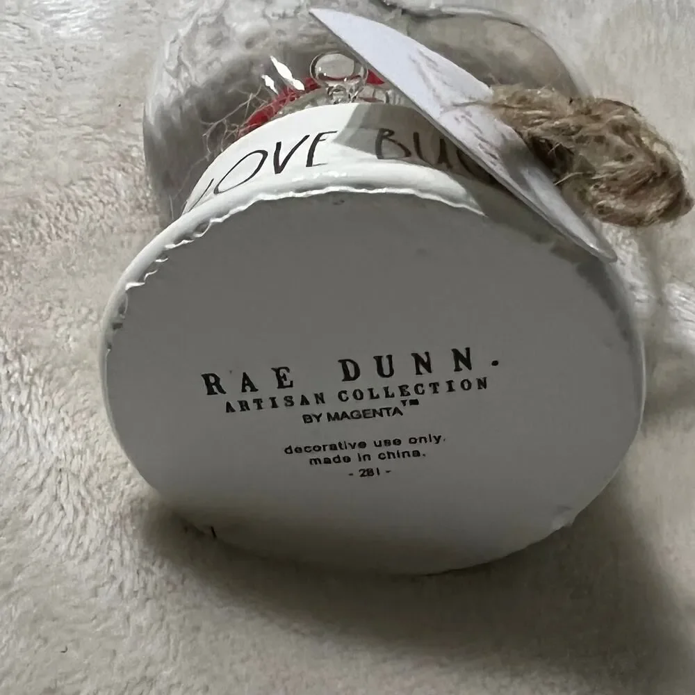 Rae Dunn White Red Love Bug Snow Globe Heart Shaped Valentine's Day NEW IN BOX